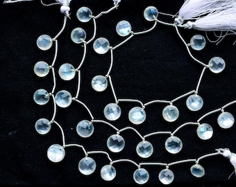 Fio com 10 peças de contas facetadas redondas triplas de cristal com madrepérola, pedras preciosas naturais, formato briolette e strass | 13x13x6 a 10x10x5 mm