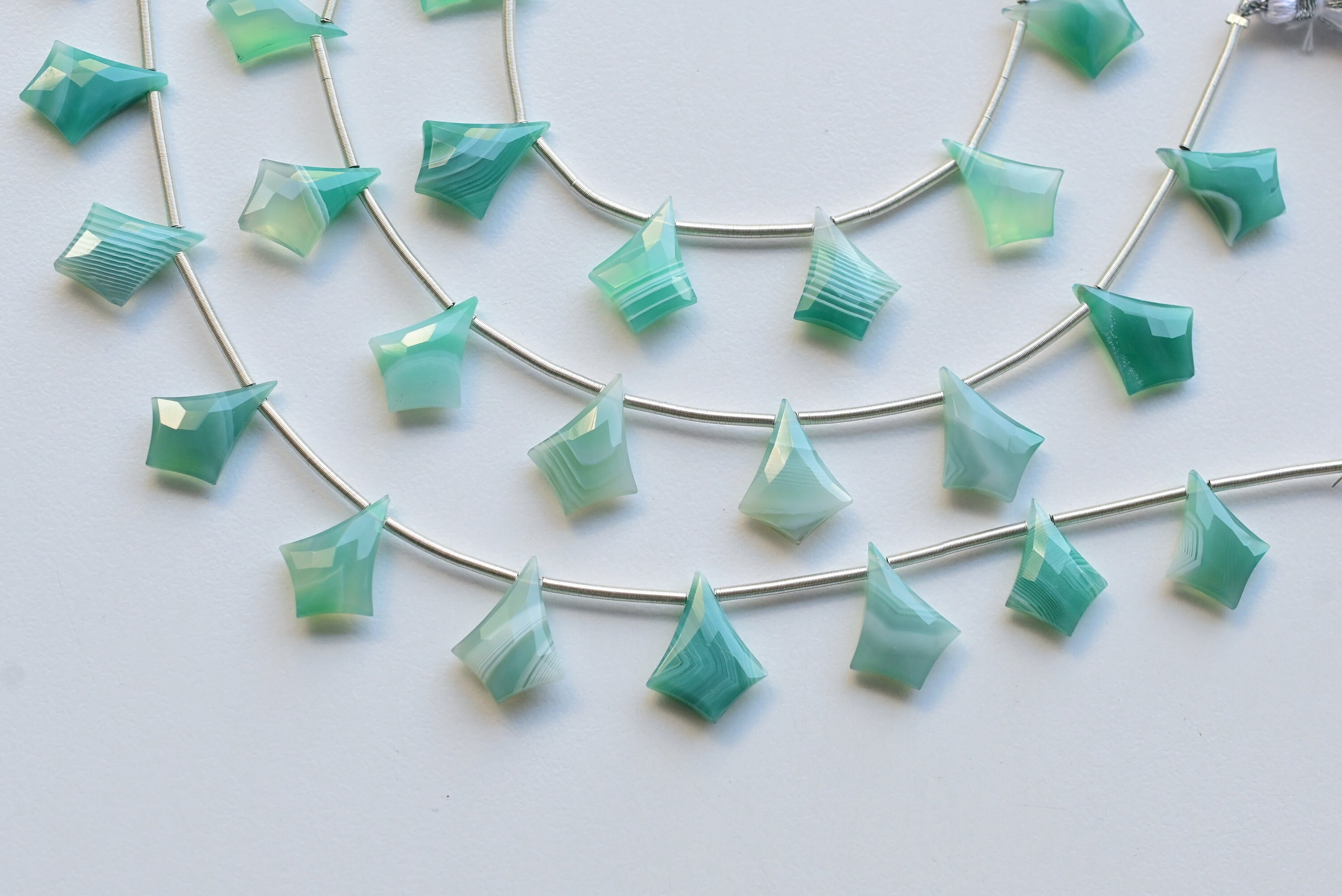 グリーン バンド オニキス 斜め カイト チェッカー カット ブリオ