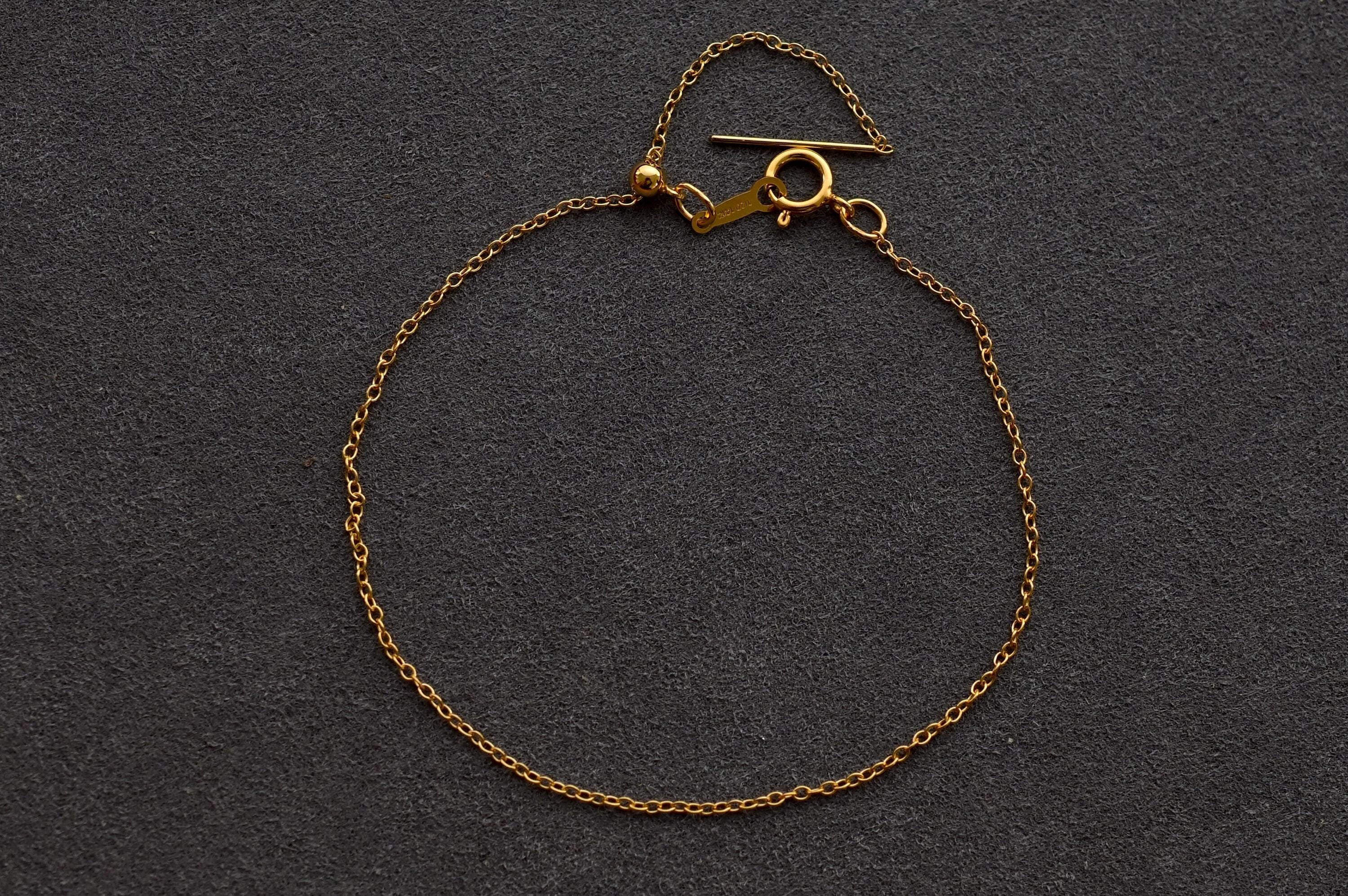 14K ゴールドフィルド 8 インチ アドアビーズ ケーブルチェーン