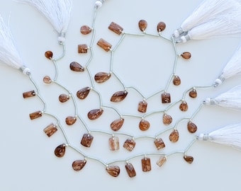 10 Pieces Copper Rutile Quartz Smooth Mix Cabochon Beads Natural Gemstone Face Drill Strand for Jewelry Making | DIY | 15x8x3 to 7x7x3 MM