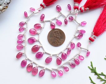 5 Perles De Pierre - Rubis Et Saphir - Boules 4mm - Lot Pour Création Bijoux - Neuf