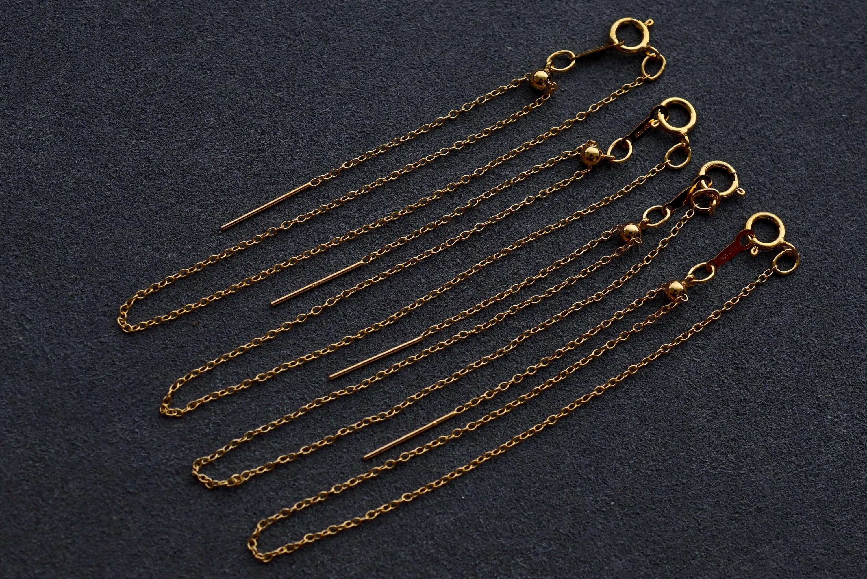 14K ゴールドフィルド 8 インチ アドアビーズ ケーブルチェーン