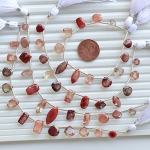 12 Pieces Andesine Mix Cut Stone Faceted Beads Natural Gemstone Side Drill Strand | 17.5x7.5 to 6x6x3 MM | Andesine for Jewelry Making
