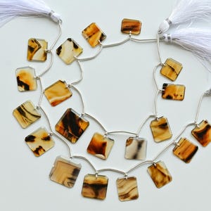 10 Pieces Montana Agate Octagon Crown Cut Faceted Beads Natural Gemstone Face Drill Strand for Jewelry Making | 20x20x2.5 to 11x15x2 MM