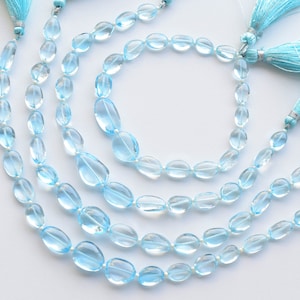 8,5 inch hemelsblauwe topaas ongelijke ovale gladde kralen natuurlijke edelsteen | 17x12x7 tot 9x7,5x4MM | Topaas voor het maken van sieraden | Edelsteenbenodigdheden
