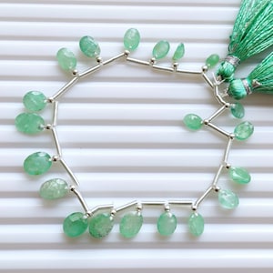 20 Pieces Emerald Faceted Oval Cut Stone Beads Natural Gemstone Face Drill Beads Line Strand | Precious Stone Beads | 8x7x4 to 5x3 mm