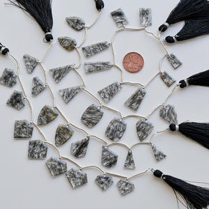 8 Pieces Black Rutile Mix Fancy Crown Cut Faceted Beads Natural Gemstone Side Drill Strand For Jewelry Making | Rutile Beads
