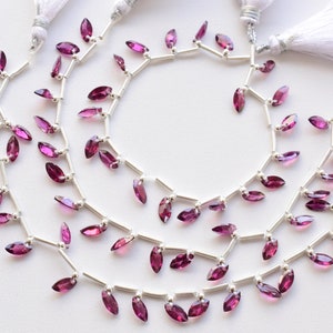 20 Pieces RHODOLITE GARNET FACETED Marquise Cut Stone Beads Natural Gemstone Briolette Face Drill Beads Line | Rhodolite Beads | 8x4x2 mm