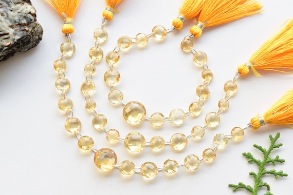 Buy 14 Pieces Citrine Faceted Round Beads Natural Gemstone