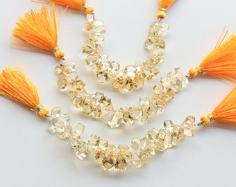 4 Inches Citrine Geometrical Step Cut Faceted Beads Natural Gemstone | 14x8x5 to 8x6x4 MM | Citrine for Jewelry Making