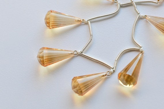6 Pieces Citrine Faceted Bell Drop 14K Gold Filled Peg Bail Charms | 20.5x11x11 MM | 14KGF | Citrine for Jewelry Making