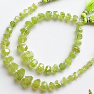6 Inches Sphene Faceted Tumble Cubes Beads Natural Gemstone Center Drill Beads Line Strand | Genuine Sphene Beads | 8x12 to 4x6 mm