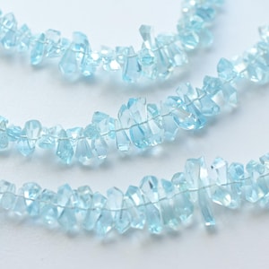 4 inch hemelsblauwe topaas Tumble Drop facetkralen natuurlijke edelsteenstreng | 13 x 4 tot 5 x 3 mm | Topaas voor het maken van sieraden