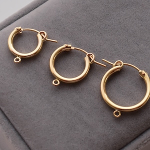 14k Gold Filled European Loop with Unsealed Jump Rings, 14kgf Eurowire Hoop with Open Ring  , Gold Filled Supplies for Jewelry Making