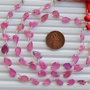 10 Pieces Ruby Glass Filled Pear Cut Stone Faceted Beads Natural Gemstone Double Drill Strand | 12x8x5 to 7x5x3 MM | Ruby for Jewelry Making
