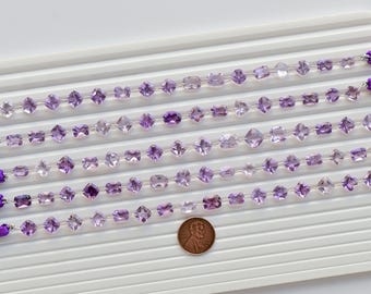 16 Pieces Pink Amethyst Mix Cut Stone Faceted Beads Natural Gemstone | Amethyst for Jewelry Making | 9x7x5 to 7x7x4 MM