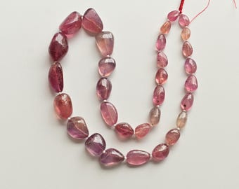 19 Inches Ruby Glass Filled Smooth Tumble Beads Natural Gemstone | 22x14 to 9x7x5 MM | Ruby for Jewelry Making