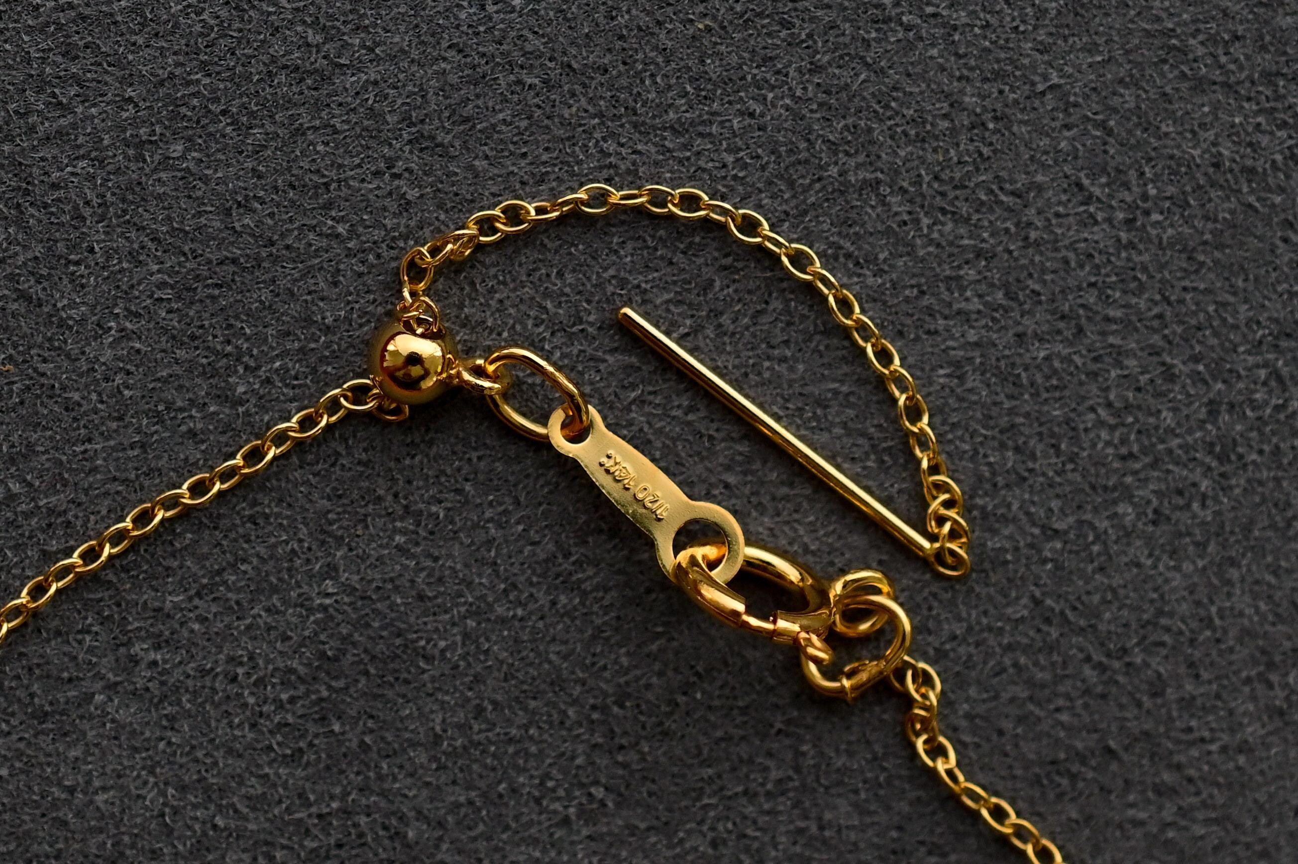 14K ゴールドフィルド 8 インチ アドアビーズ ケーブルチェーン