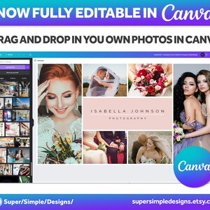 Canva Fully Editable Facebook Cover Photo Photoshop Template. For Photography Business and Photographers. Editable Adobe Photoshop, and Canva Template. Quick Edit and Upload for new seasonal bookings. Stylish Bold Design. supersimpledesigns.etsy.com
