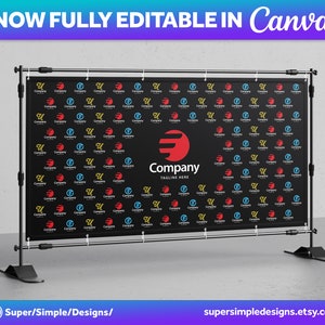 Canva Step and Repeat Backdrop Templates, 12 Designs, 10 Template Sizes | Conference, Exhibition Photo Banner Backdrop | Fully Editable Canva, 8x8ft Banner, 10x8ft, 12x8ft Backdrop, 20x8ft Step and Repeat Backdrop https://supersimpledesigns.etsy.com