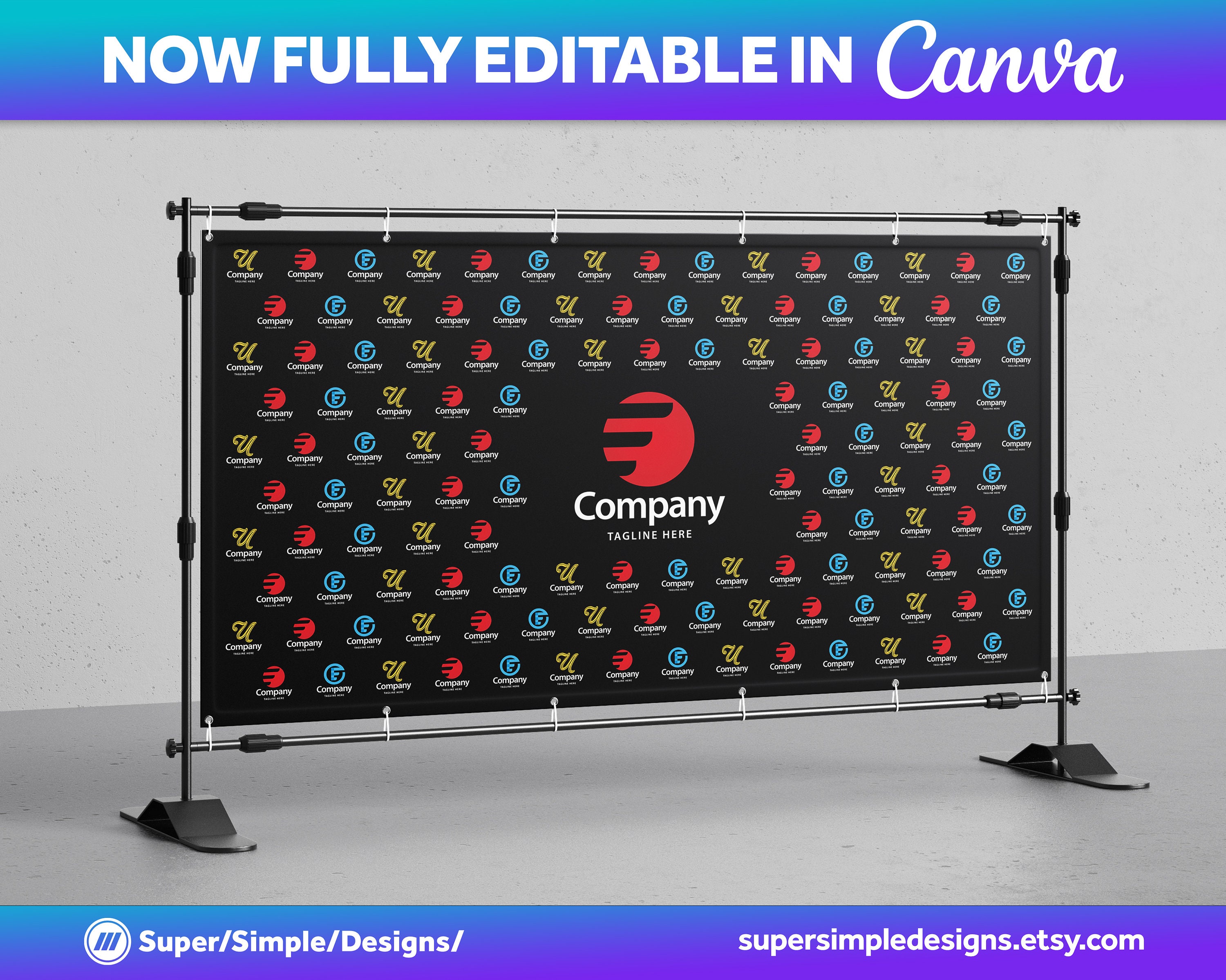 Canva Step and Repeat Backdrop Templates in 12 Designs & 10 Template