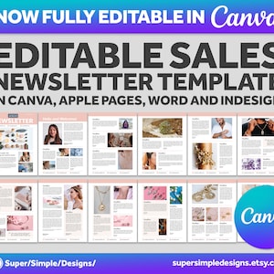 Plantilla de mezcla y combinación de boletines de ventas, totalmente editable en Canva, Pages, Word e InDesign / Carta de EE. UU./A4 / Imprimible y descarga digital