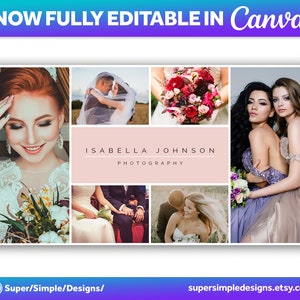 Canva Fully Editable Facebook Cover Photo Photoshop Template. For Photography Business and Photographers. Editable Adobe Photoshop, and Canva Template. Quick Edit and Upload for new seasonal bookings. Stylish Bold Design. supersimpledesigns.etsy.com