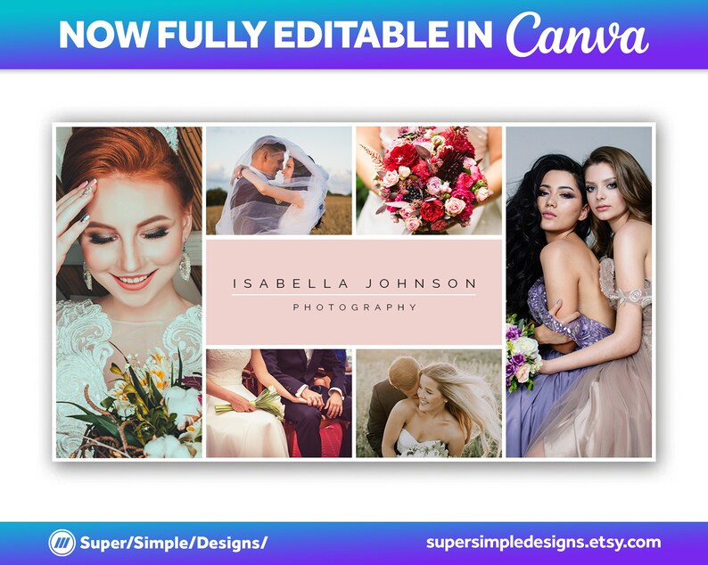 Canva Fully Editable Facebook Cover Photo Photoshop Template. For Photography Business and Photographers. Editable Adobe Photoshop, and Canva Template. Quick Edit and Upload for new seasonal bookings. Stylish Bold Design. supersimpledesigns.etsy.com