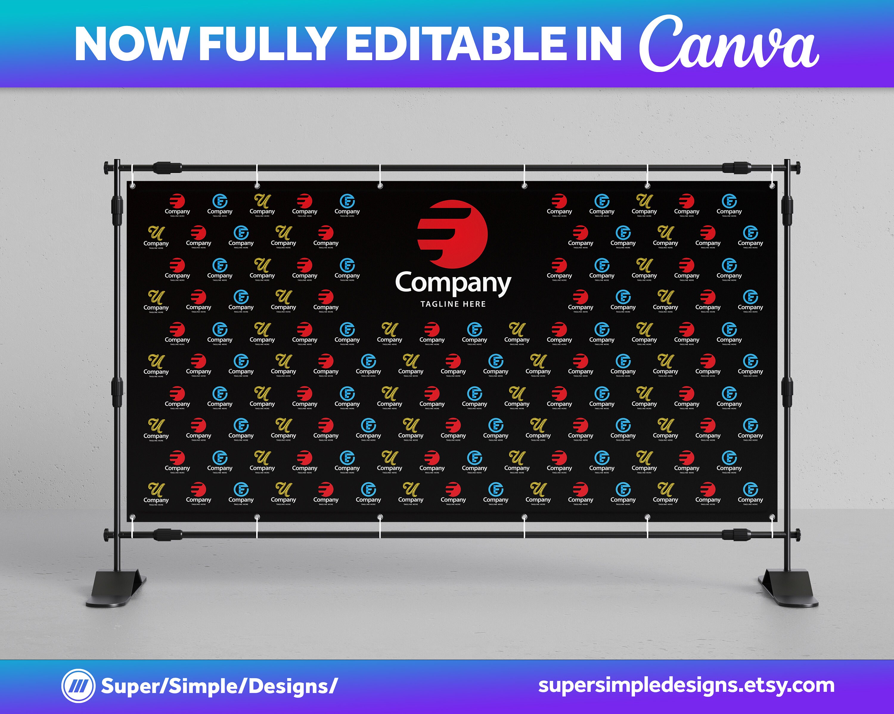 Simple Party Backdrop Template.pdf Canva Step and Repeat Backdrop Templates in 12 Designs & 10 Template ...