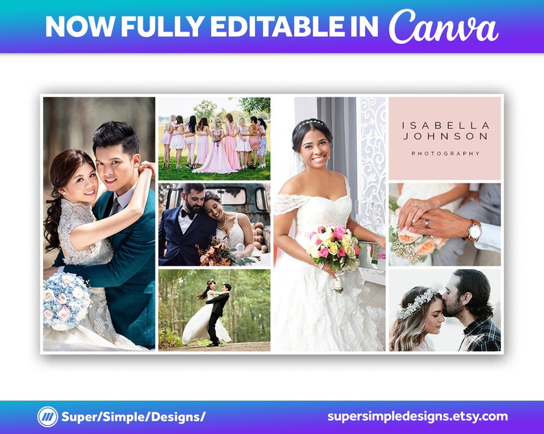 Canva Fully Editable Facebook Cover Photo Photoshop Template. For Photography Business and Photographers. Editable Adobe Photoshop, and Canva Template. Quick Edit and Upload for new seasonal bookings. Stylish Bold Design. supersimpledesigns.etsy.com