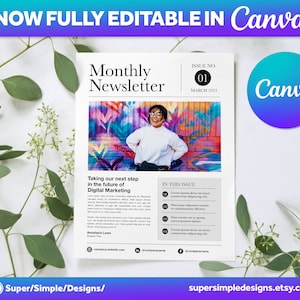 Canva Newsletter Single and Double Page Template | 8.5x11, 5.5x8.5, A4 and A5 Printable Sizes | Fully Editable Canva, Pages, Word, InDesign. US Letter, 8.5x11, 5.5x8.5, A5 and A5 Sizes. 17x11 Sheet, 8.5x11 Sheet. https://supersimpledesigns.etsy.com