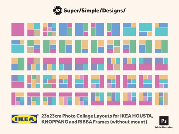 Ikea Photo Grid Wall Collage Photoshop Templates 23x23cm Size Etsy