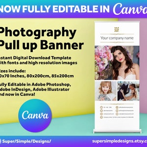 Canva Pull Up Banner Template, Bridal/Wedding Shower, Pop Up Banner, Vendor Show Banner, Photographer Retractable Banner, Digital Download