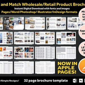 Zestaw szablonów katalogu edytowalnego | Formularz arkusza cen hurtowych i detalicznych dla linii produktów na rynku biznesowym | Word Psd Indesign | US Letter/A4