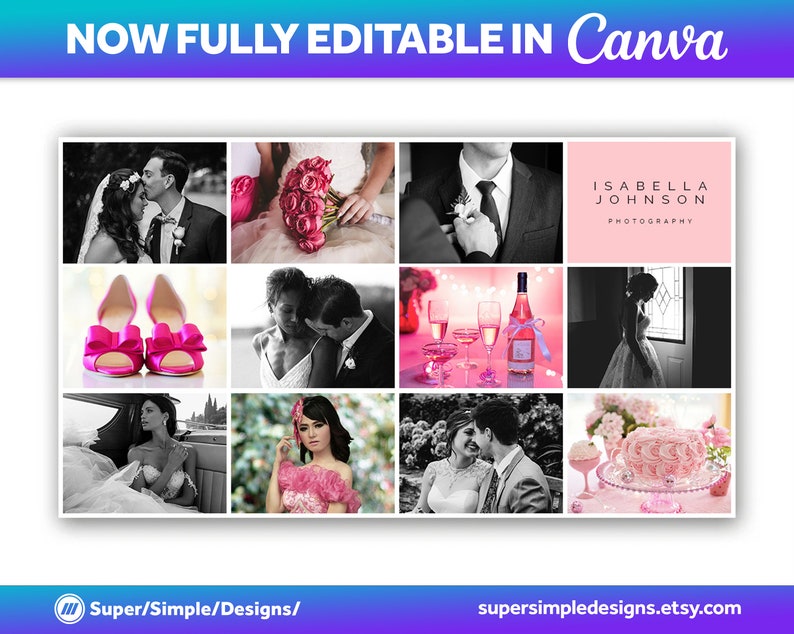 Canva Fully Editable Facebook Cover Photo Photoshop Template. For Photography Business and Photographers. Editable Adobe Photoshop, and Canva Template. Quick Edit and Upload for new seasonal bookings. Stylish Bold Design. supersimpledesigns.etsy.com