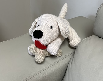 Amigurumi dog with bone crochet dog handmade dog crochet puppy kids gift