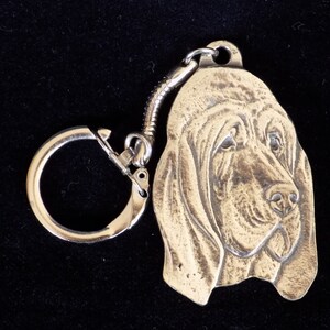 BLOODHOUND KEYCHAIN PEWTER. Vintage Keychain Chien de Saint-Hubert.Bloodhound Keychain Tin.Perro de San Huberto.Bluthund.Dog.Excellent!