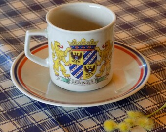 WINTERLING MARKTLEUTHEN BAVARIA Cup+Saucer Province Groningen.Mid Century Cup and Saucer Dutch Provinces.Holland Province Kop&Schotel!
