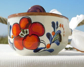 SCHRAMBERG LEEFELD JAM Jar.Schramberg Marmelade Bakje.West German Marked Retro Tableware.Collectible Hand Painted Schramberg Pottery.'70's!