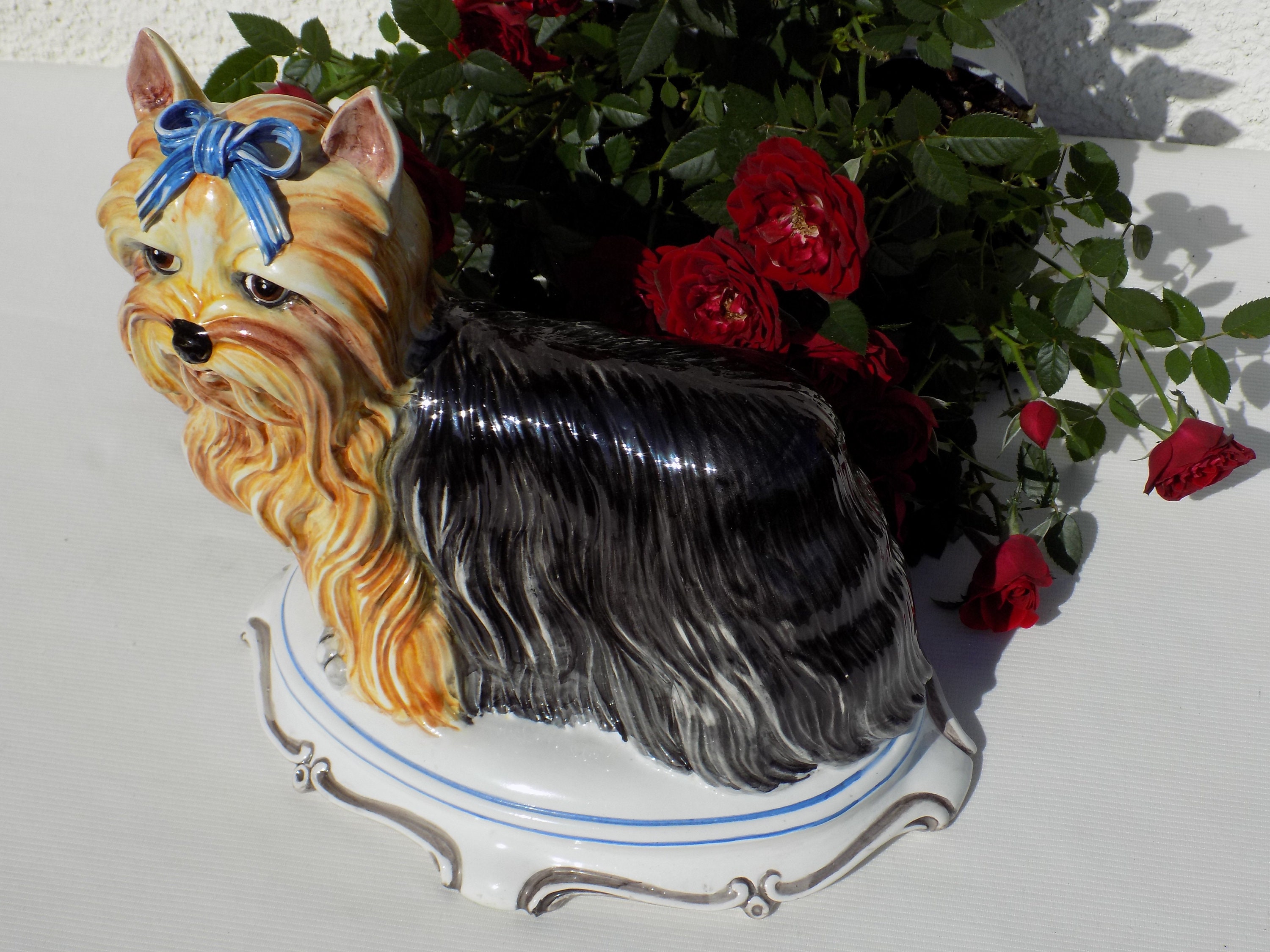 VINTAGE CERAMIC YORKSHIRE Terrier Figurine.C.S.M. Italy Etsy
