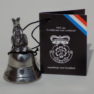 KANGAROO PEWTER Table Bell.vintage Kangourou Bell.Tafelbel Gelria Tin Kangoeroe+Baby.vintage Étain.Canguro.Kangourou.Kaenguru.Kanguruo.NOUVEAU!