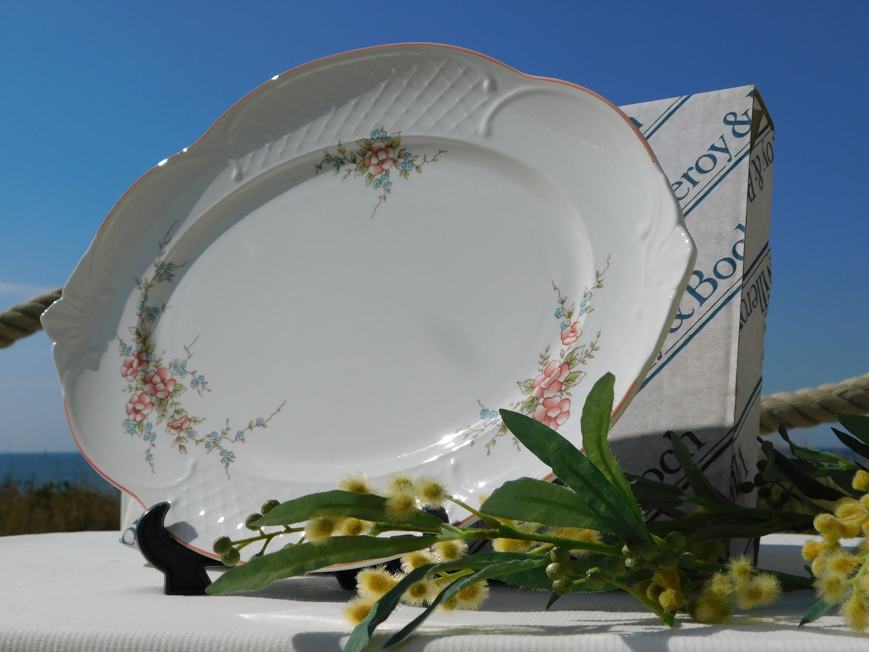 VILLEROY & BOCH ROSETTE Oval Platter 6.germany Vitro-porzellan