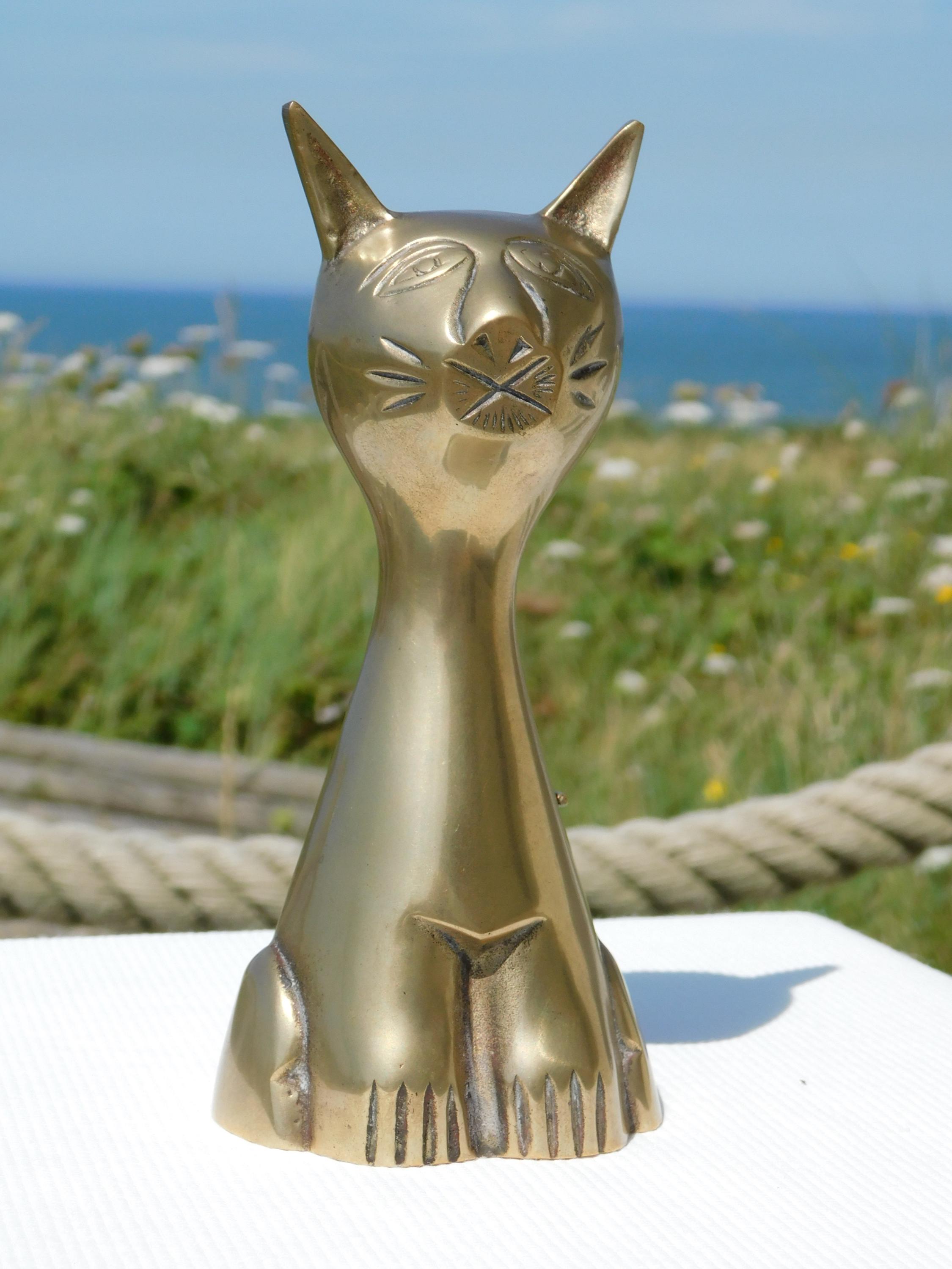 NORDTEK BRASS COPPER 真鍮猫。ヴィンテージ W.ドイツ猫置物