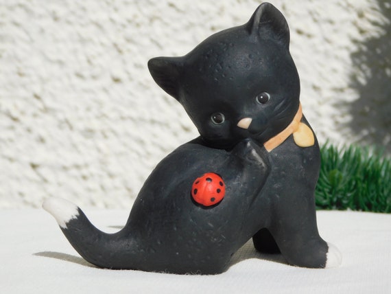 GOEBEL BLACK CAT With Ladybird Figurine.friends of Nina Marco  Figurine.goebel West Germany Porcelain Cat.beeld Kat.lucky Black Cat.chat  Noir - Etsy UK