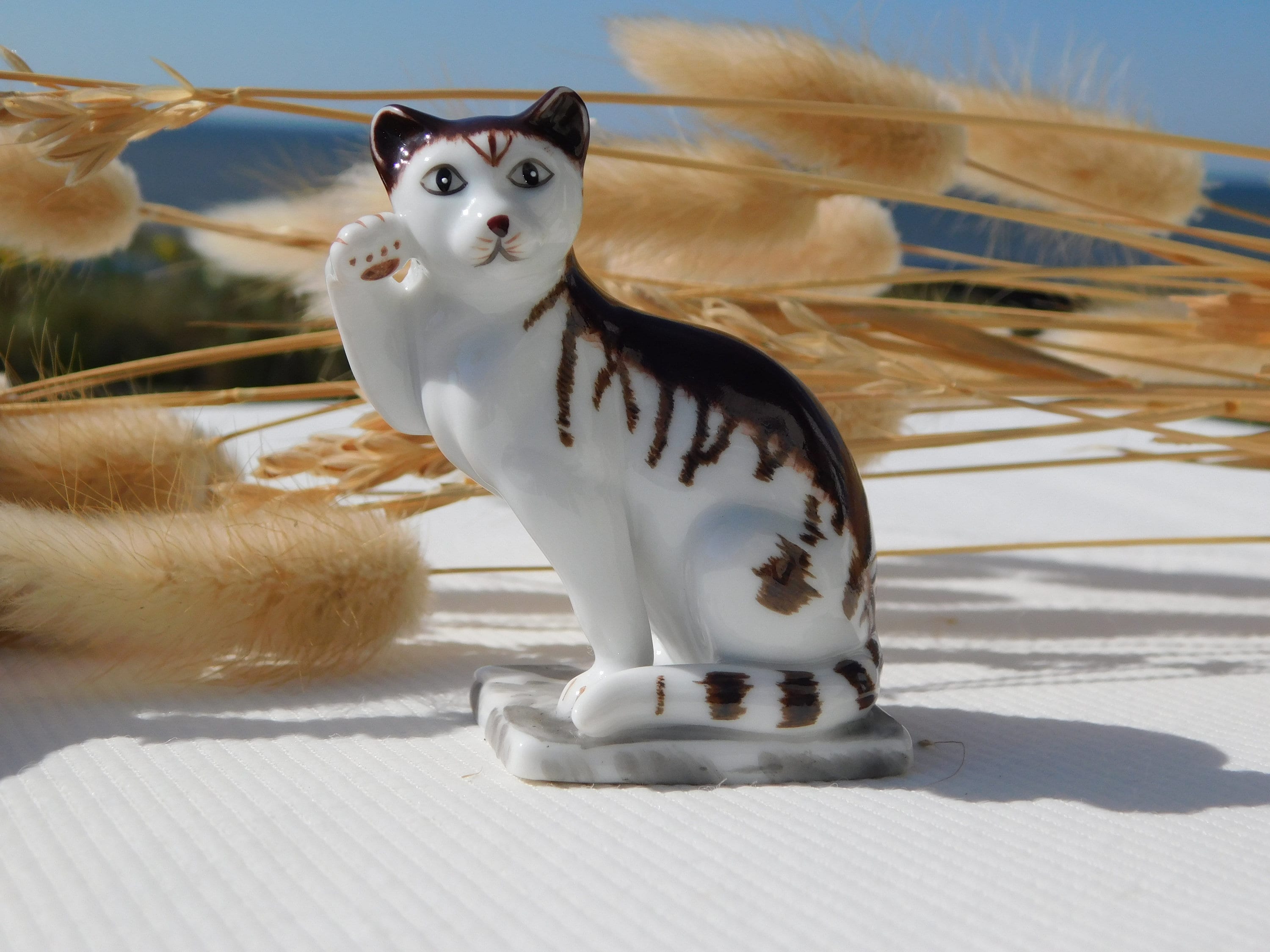 フランクリン ミント 1988 Hand painted Cat FRANKLIN MINT CURIO Cabinet Cat 1988.german Style Cat