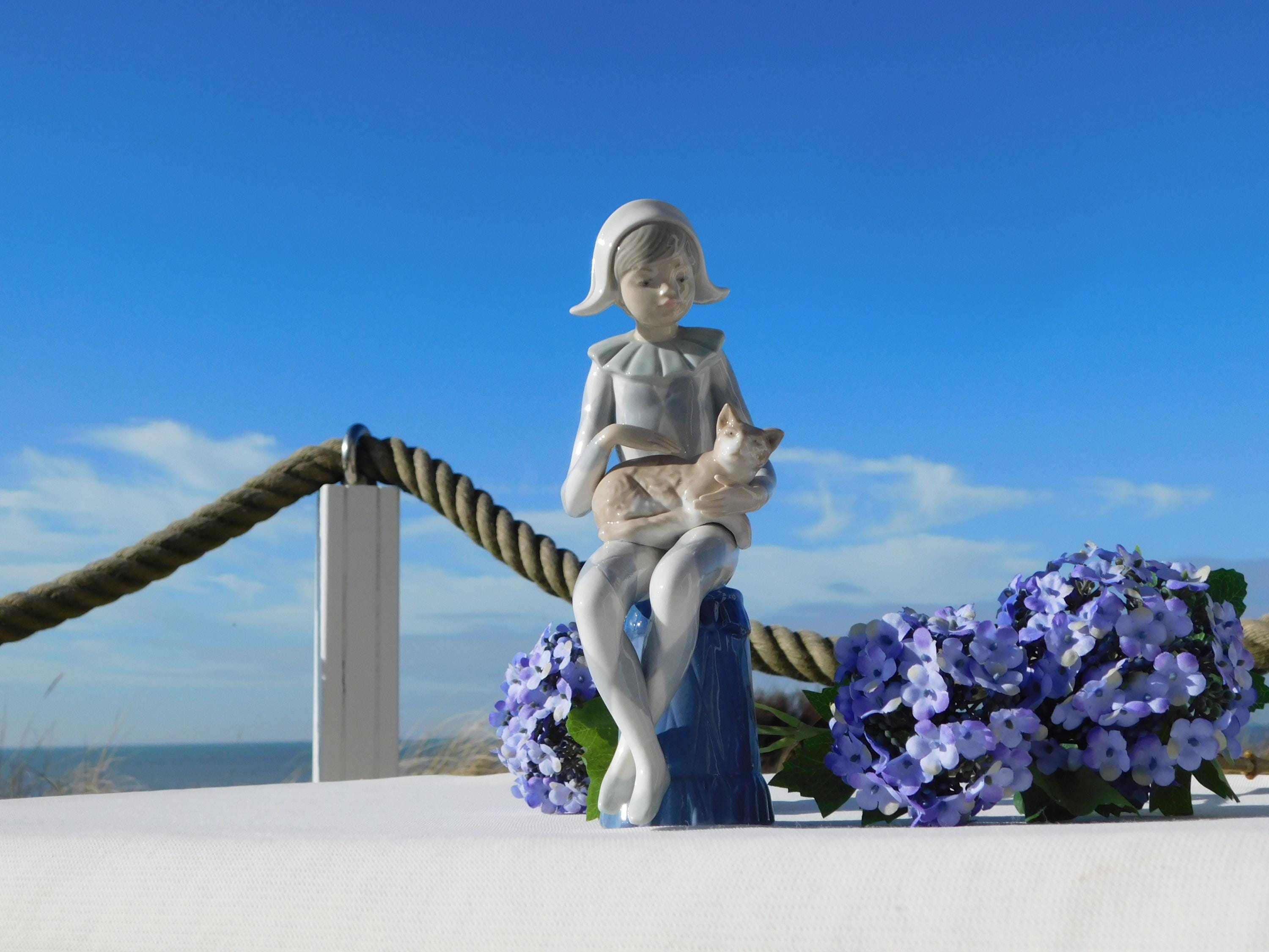 NAO 猫 くま 置物 LLADRO NAO BY LLADRÓ Harlequin With Cat Figurine #0381.collectible Nao by