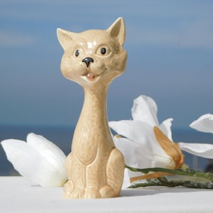 【値下】猫の置物　ヴィンテージ　イタリア製　希少 オランダ 80s 白い猫 青 陶器 置物 ヴィンテージ | Blue Swallow
