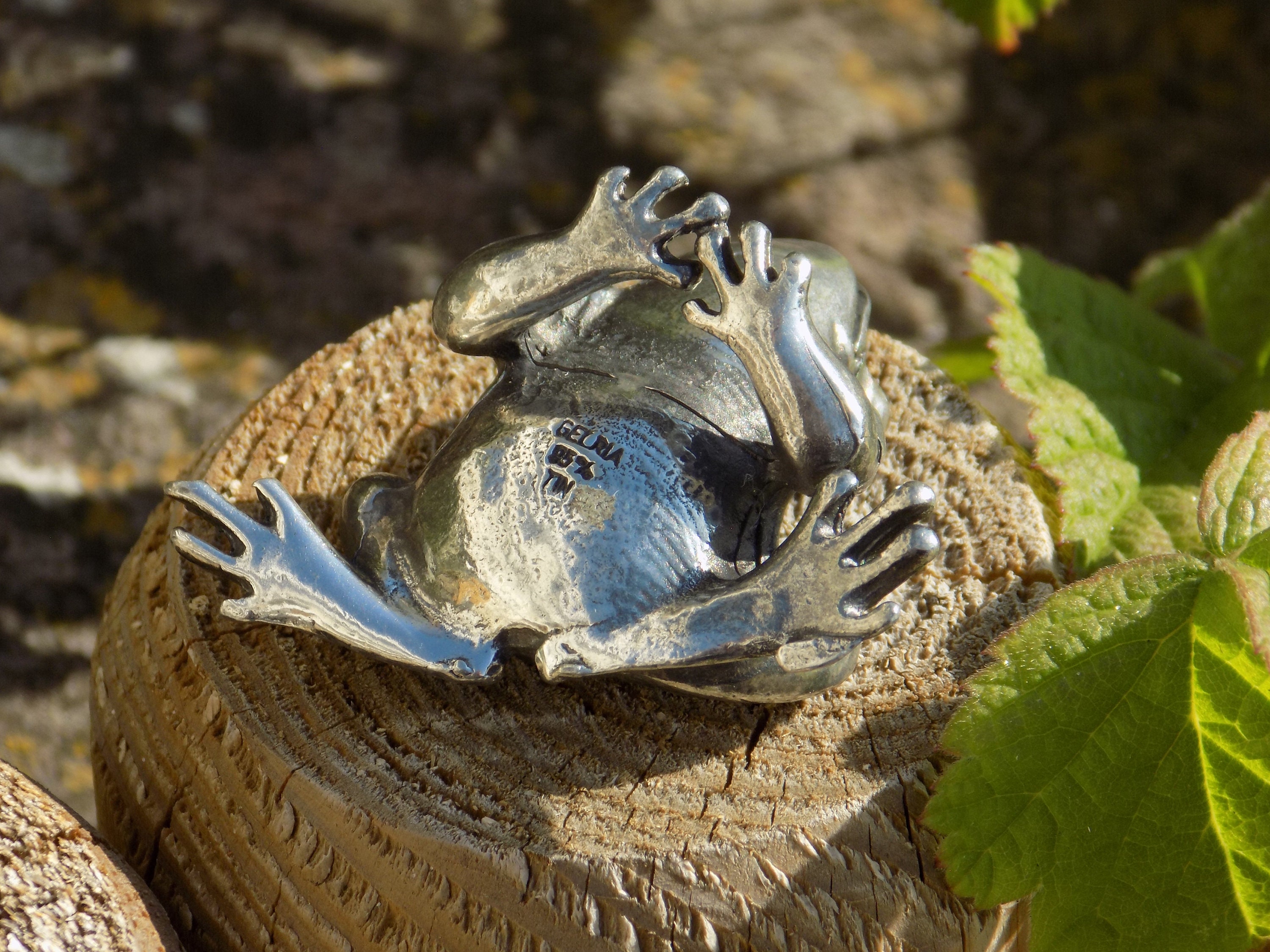 VINTAGE PEWTER Frogs.gelria Tin.pewter Frog Figurine.vintage Etsy