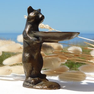 BRONZE CAT FIGURINE.Chat De Bronze.Bronzen Kat.Samlarobjekt Katt.Office Desk Cat.Katzenfigur Aus Bronze.Collectible Bronze Cat.Vintage Cat!