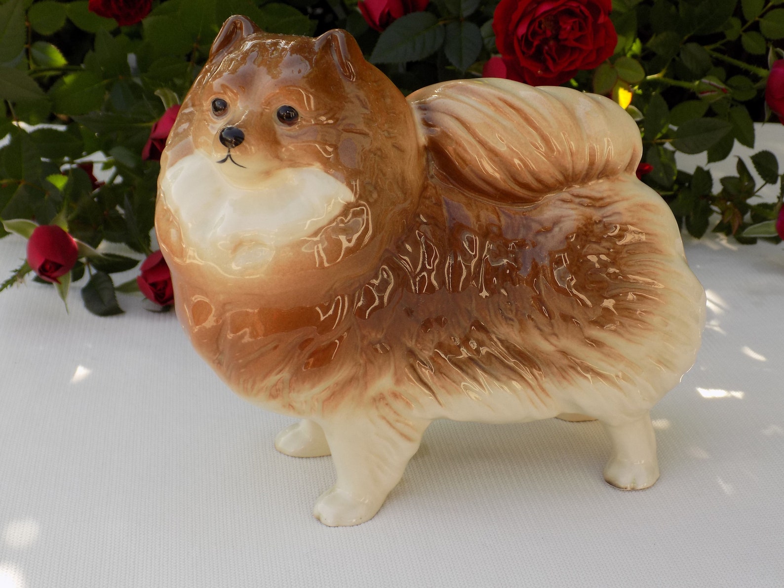 COOPERCRAFT POMERANIAN DOG Figurine.Vintage Ceramic | Etsy